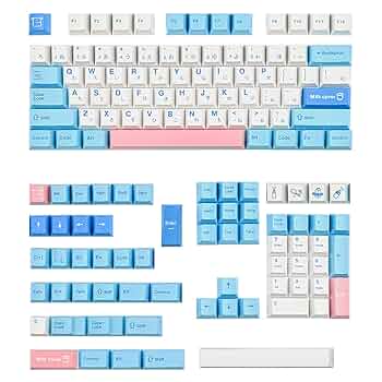 PBT Cherry Milkshake キーキャップ セット キーボード Amazon | ZXMICYFA MOAキーキャップ、125キー染料昇華PBTキー